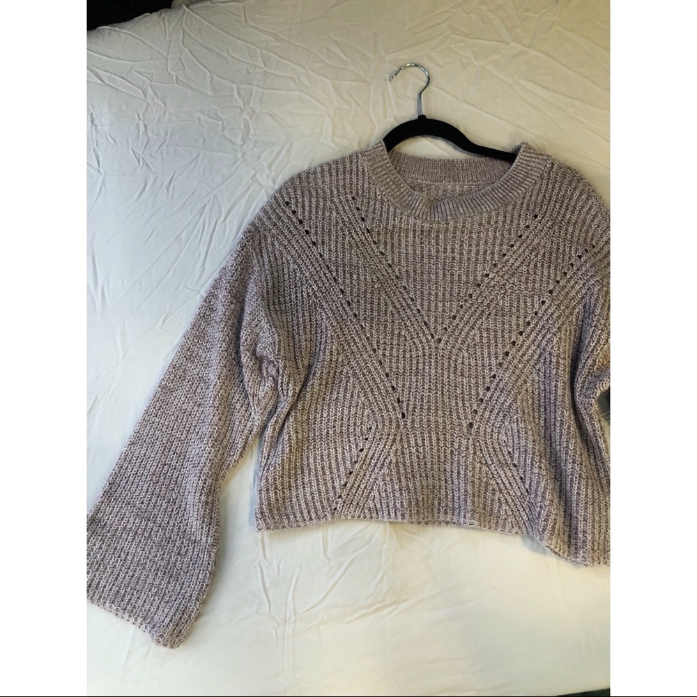 Cropped bell sleeve sweater